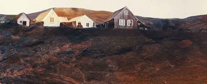 Old buildings above Vik